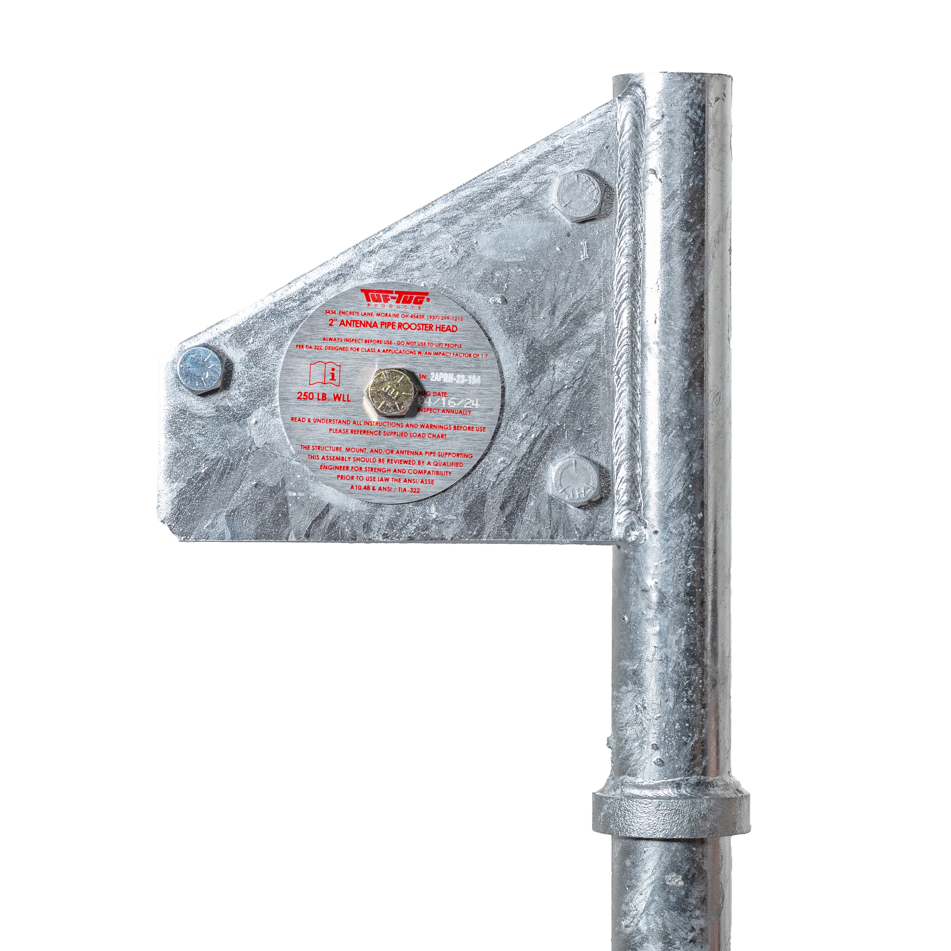 Tuf-Tug DAS/LTE 2 Inch Antenna Pipe Rooster Head with Certificate from GME Supply